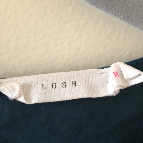 Lush Forest Green Silky Blouse with Ruffle Detail - Picture 4 of 6